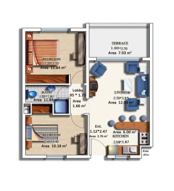 83m2 unit-plan